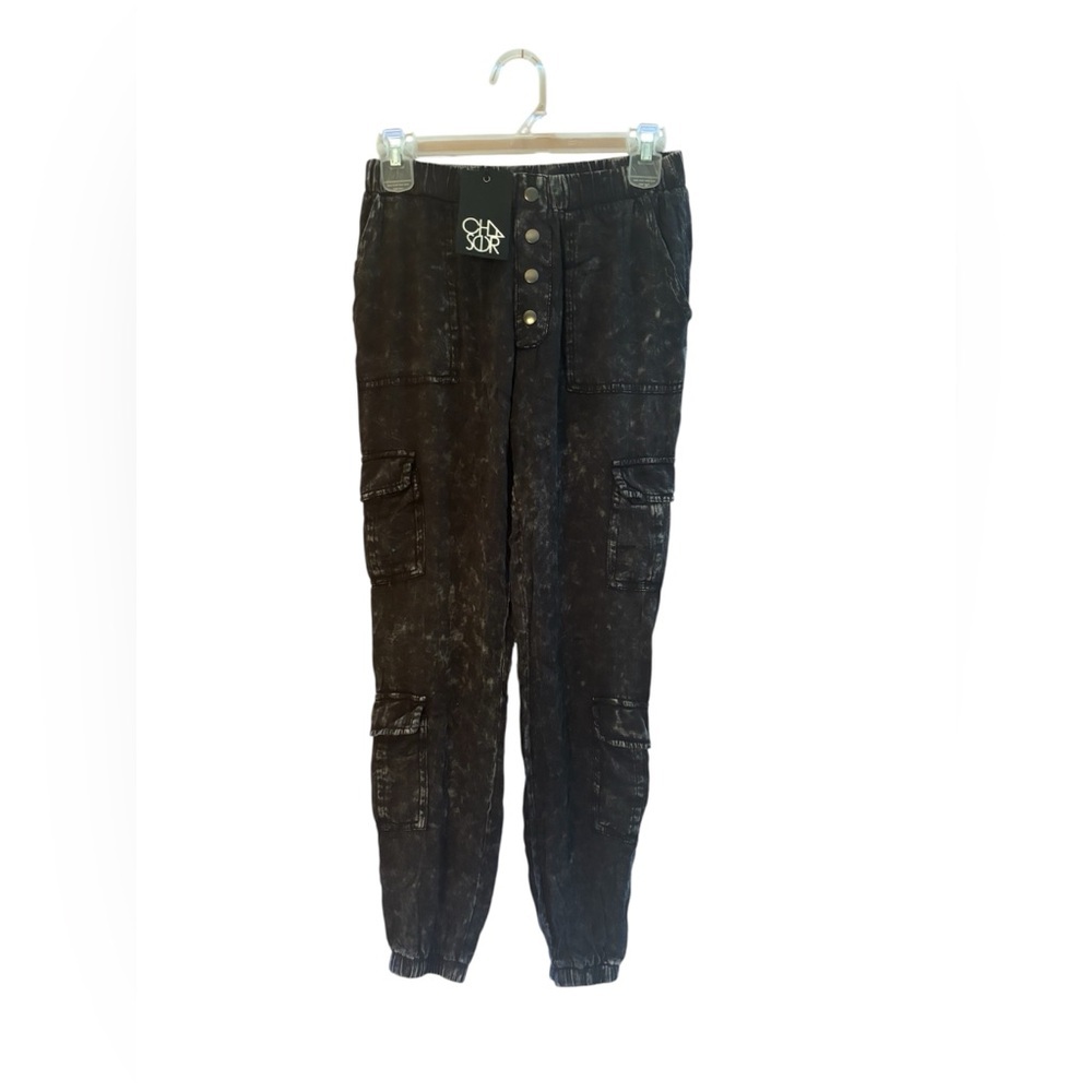 Chaser Black Track Pants with Elastic Cuffs